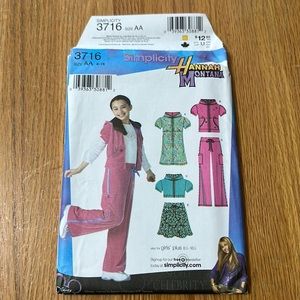Uncut sewing pattern Hannah Montana girls clothes